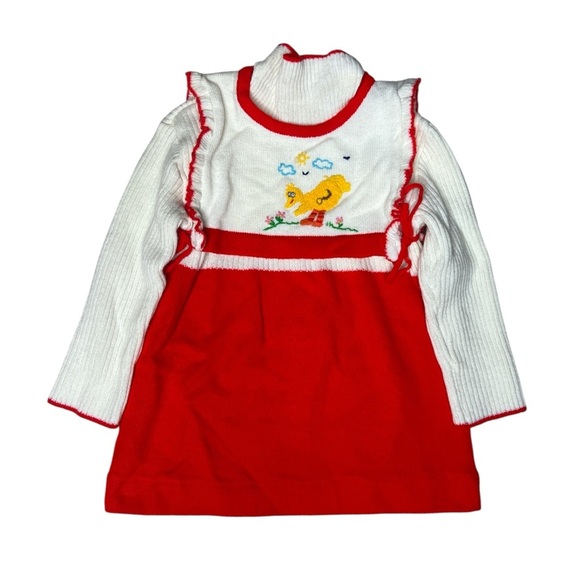 Vintage Sesame Street Toddle Time JCPenney Ribbed Knit Sweater Dress 4T 70s 80s - Picture 8 of 8